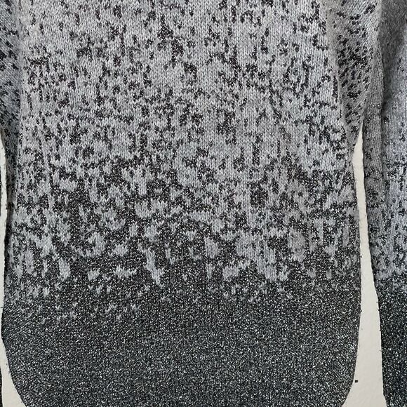 H&M Women’s Sweater Small Ombré Glitter Heather Grey Crewneck Sparkle Winter - Picture 6 of 9